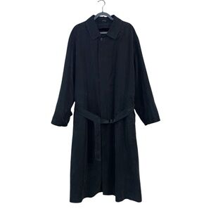 Sanyo wool lining trench coat belted gray green R-40 long jacket old Money
